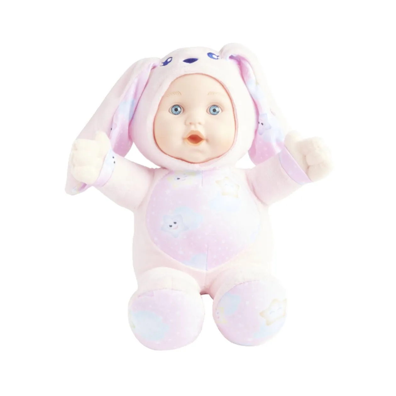 Poupon peluche rose H36cm