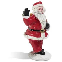 Père Noël avec hotte rouge blanc noir en résine