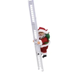 Père Noël grimpeur musical et animé H55 cm