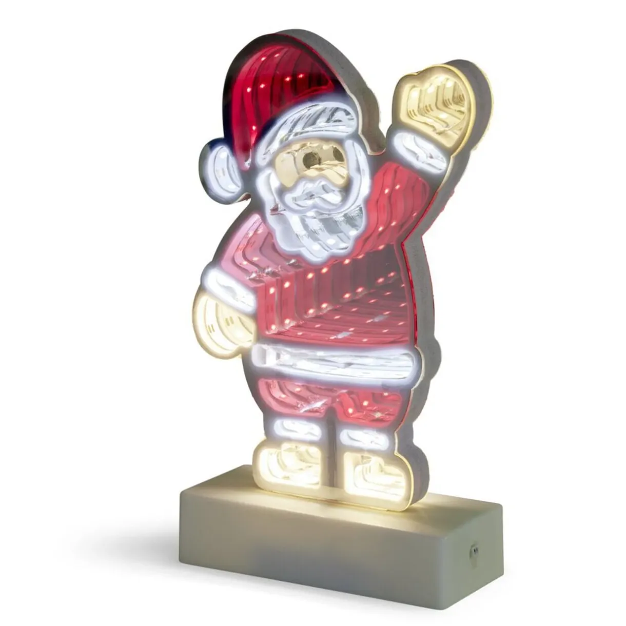 Père noël miroir infini lumineux 117LED H23,5cm < Gifi Sale
