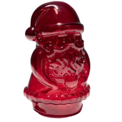 Père Noël à poser LED lumineux en verre rouge 13x11xH20cm < Gifi Outlet