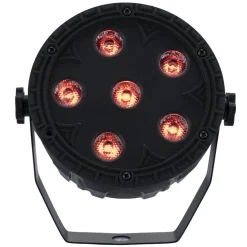 Projecteur de lumière disco rond 6LED RGB 360° avec télécommande H14cm