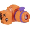 Projecteur enfant forme appareil photo avec 3 images plastique orange H7cm
