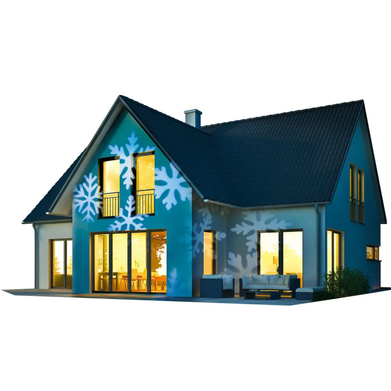 Projecteur extérieur LED Noël motifs flocons animés