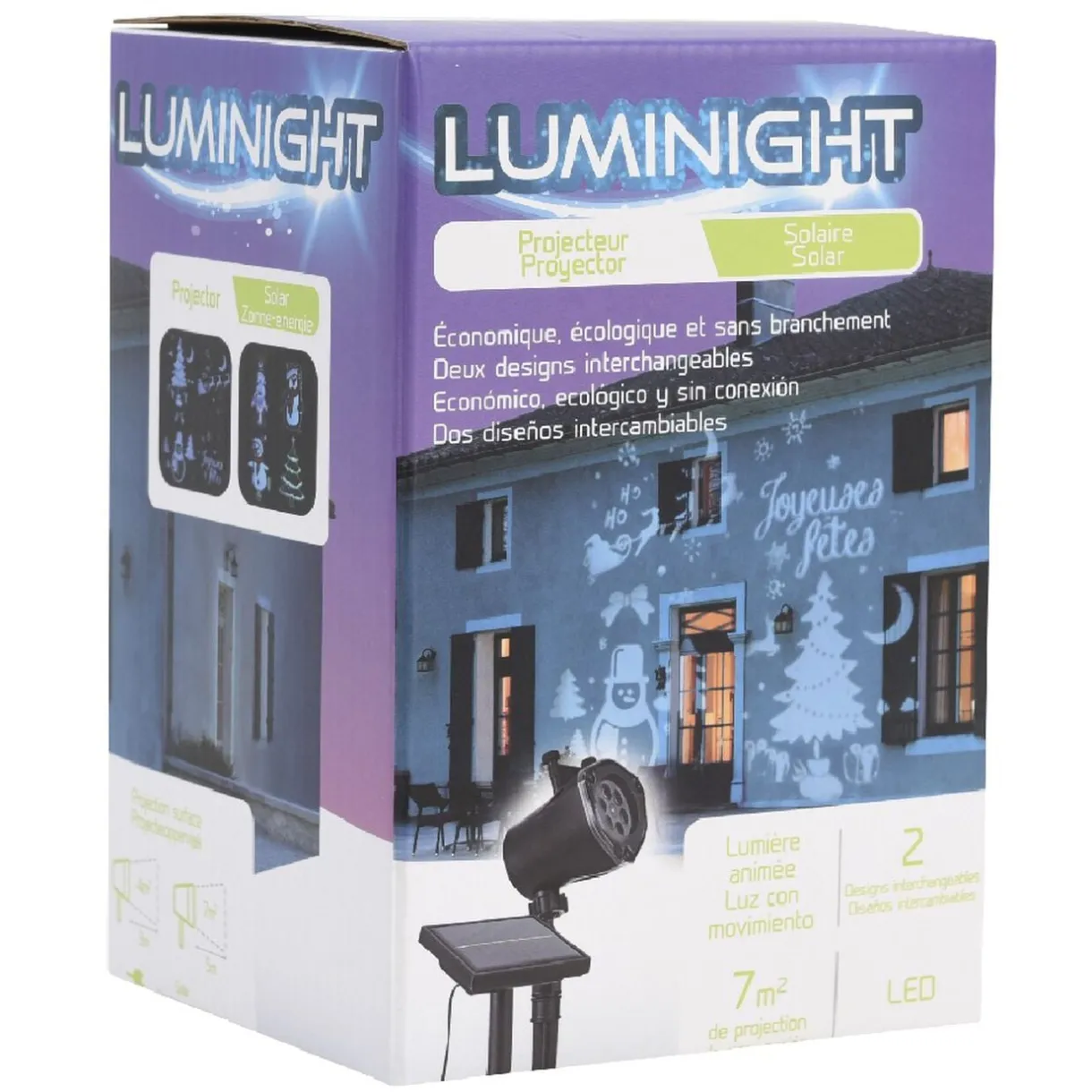 Projecteur extérieur LED solaire Noël motifs animés < Gifi Outlet