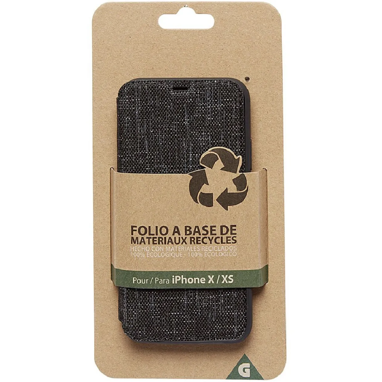 Protection folio pour Iphone X/XS plastique recyclé