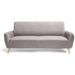 Protège canapé extensible 3 places uni gris 195 à 230 cm