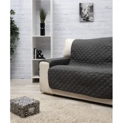 Protège canapé 3 places gris foncé uni < Gifi
