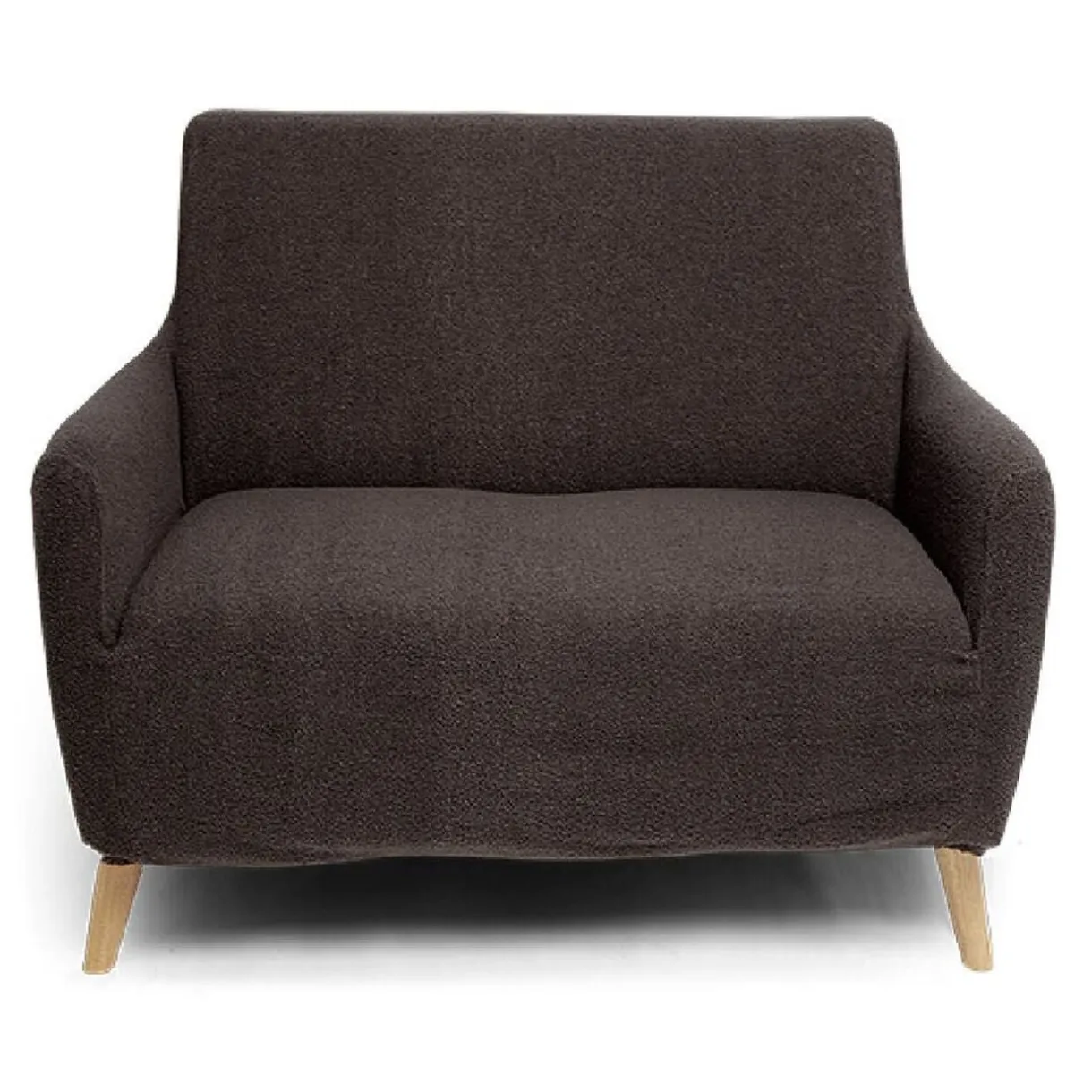 Protège fauteuil extensible L90-145cm effet laine bouclée gris foncé < Gifi Outlet