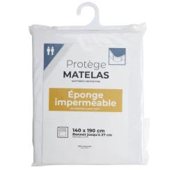 Protège matelas 2 personnes éponge imperméable anti-acariens 140x190cm < Gifi Outlet