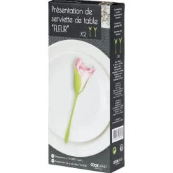 Présentoir serviette papier forme tige verte fleur < Gifi