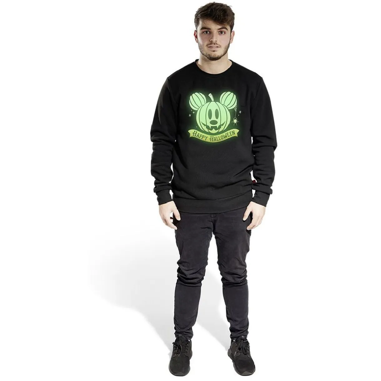 Pull adulte Disney Halloween Mickey phosphorescent - Taille S < Gifi