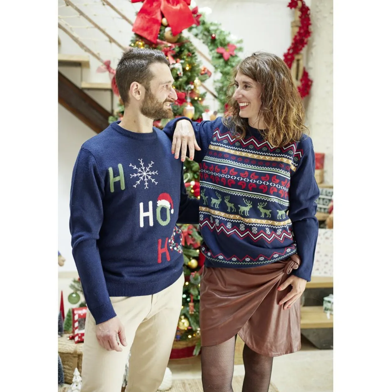 Pull de Noël adulte tricot Ho Ho Ho S/M ou L/XL