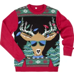 Pull de Noël adulte tricot renne thug life S/M ou L/XL < Gifi Discount