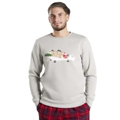 Pull de Noël homme voiture rennes et Père Noël - M/L/XL