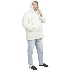 Pull plaid teddy adulte à capuche 70xH80cm (2 modèles)