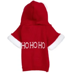 Pull Père Noël pour chien rouge avec capuche
