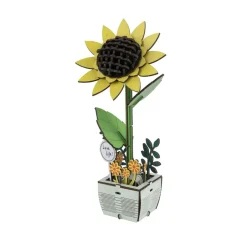 Puzzle 3D en bois fleur à poser 10x10xH22cm (4 modèles)