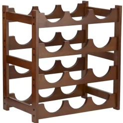 Range-bouteille 12 compartiments en bambou marron foncé L36xP38xH23cm < Gifi Discount
