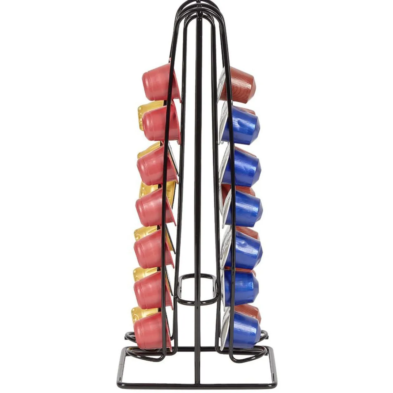 Range capsules de café en métal noir