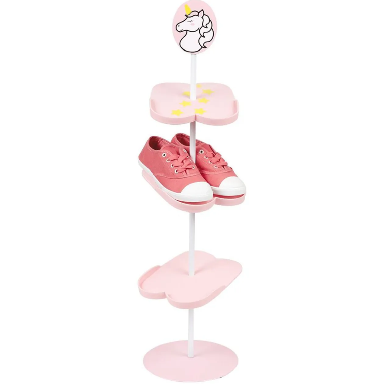 Range chaussure licorne 3 paires 3 niveaux rose et blanc