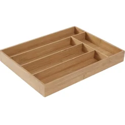 Range couverts organisateur 5 compartiments en bambou 34x24xH4cm < Gifi Outlet
