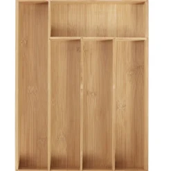 Range couverts organisateur 5 compartiments en bambou 34x24xH4cm < Gifi Outlet