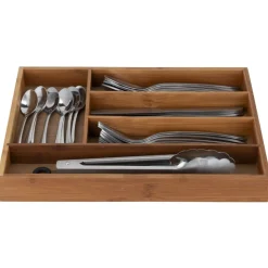 Range couverts organisateur 5 compartiments en bambou 34x24xH4cm < Gifi Outlet