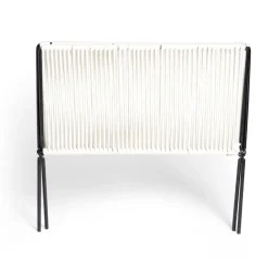 Range magazine coton blanc et métal 35,5x25x25cm
