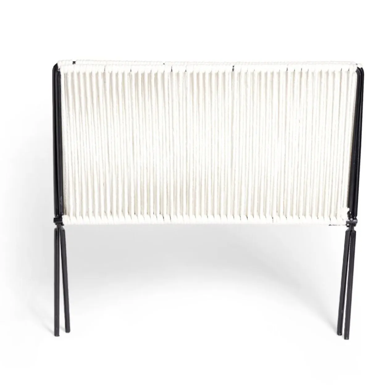 Range magazine coton blanc et métal 35,5x25x25cm