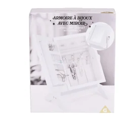 Rangement bijoux petite armoire sur pied avec miroir H29cm