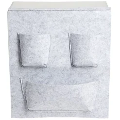 Rangement Box Cube pochette feutrine gris clair 34x30cm < Gifi Outlet