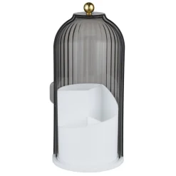 Rangement cosmétique ouverture pivotante rotation 360°C Ø12xH27cm