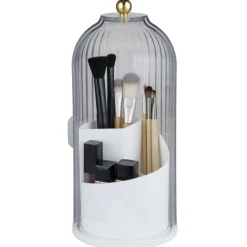 Rangement cosmétique ouverture pivotante rotation 360°C Ø12xH27cm