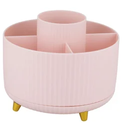 Rangement cosmétique rotatif plastique rose Ø15xH12,5cm < Gifi Discount