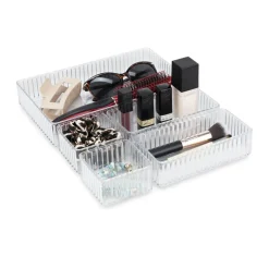 Rangement cosmétique x5 plastique transparent < Gifi