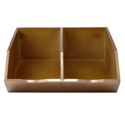 Rangement de cuisine 2 compartiments en bois et bambou brun 34x30,5xH13,5cm < Gifi