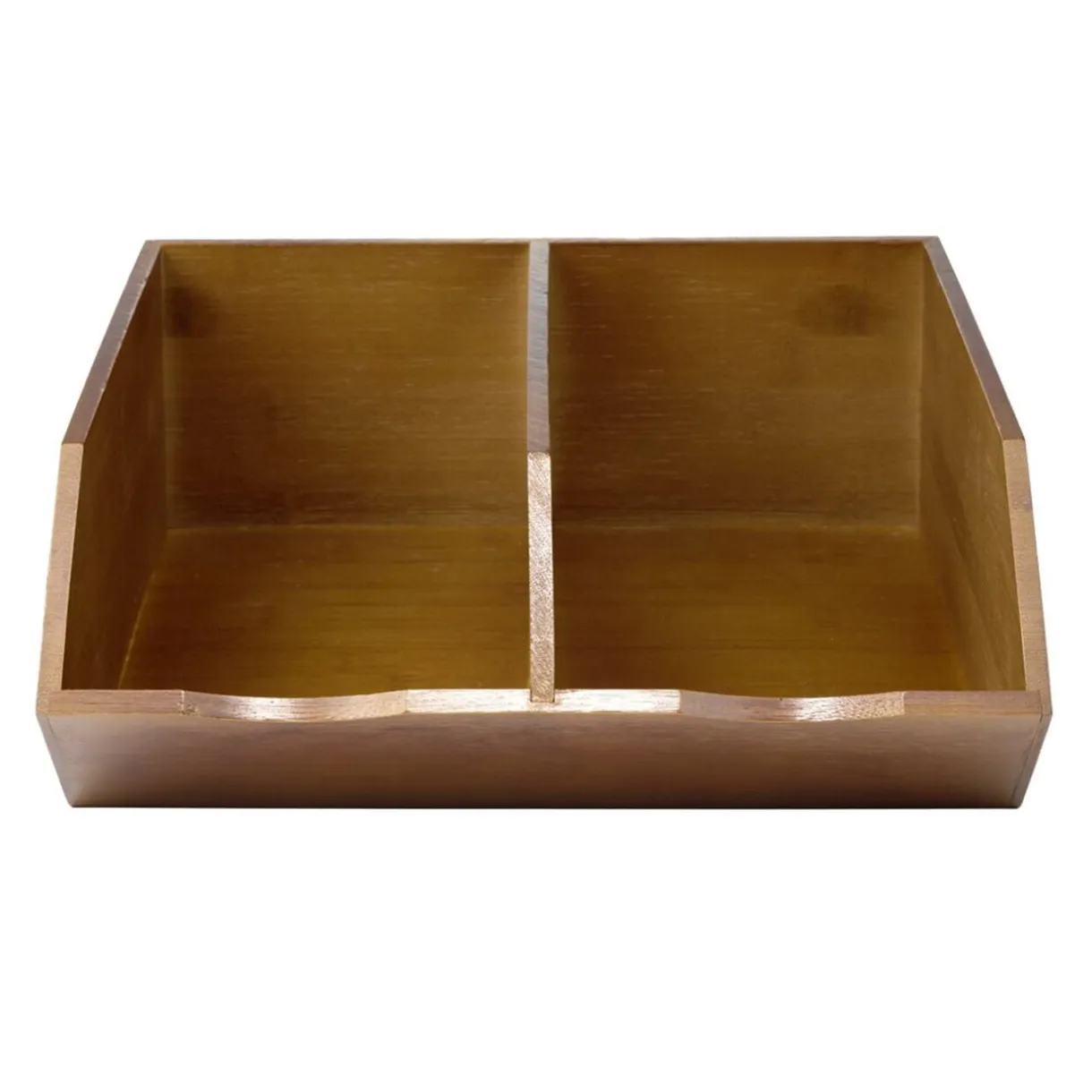 Rangement de cuisine 2 compartiments en bois et bambou brun 34x30,5xH13,5cm < Gifi
