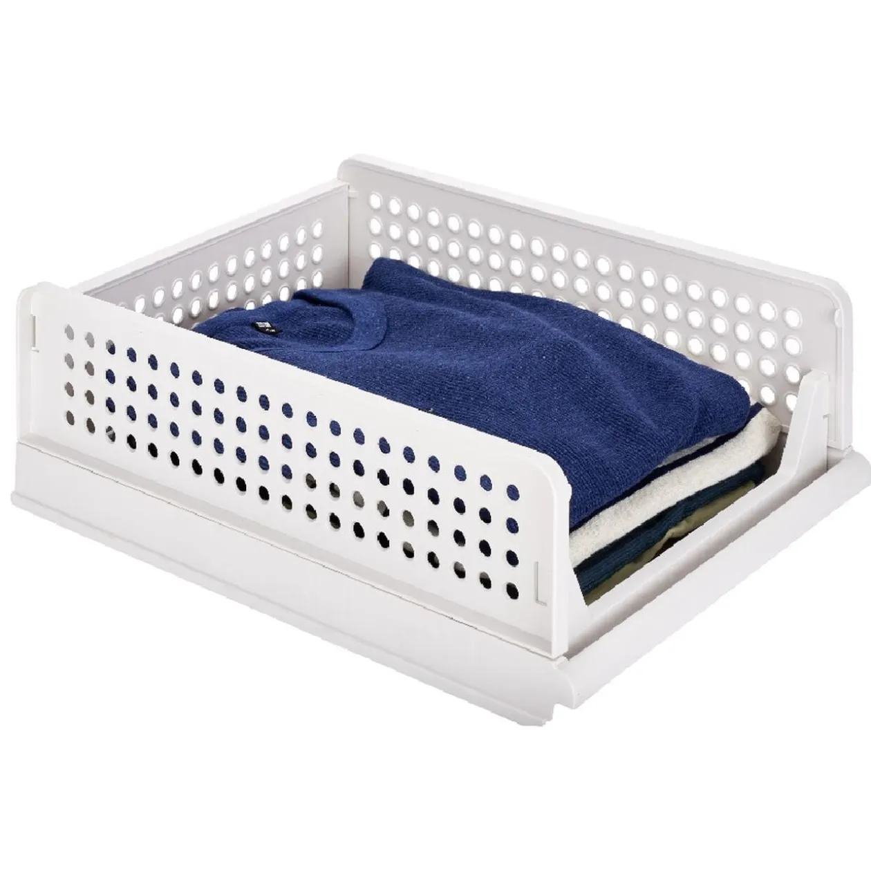 Rangement dressing superposable coulissant blanc petit modèle