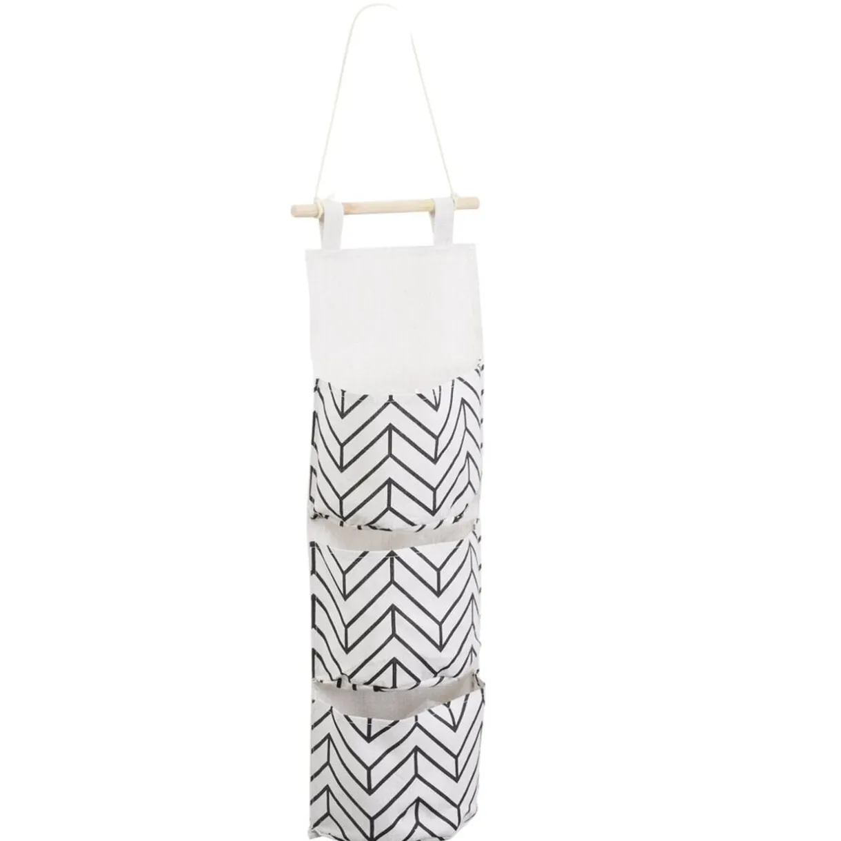 Rangement suspendu 3 niveaux tissu et bois 20x67cm (3 modèles) < Gifi Online