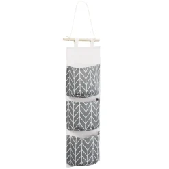 Rangement suspendu 3 niveaux tissu et bois 20x67cm (3 modèles) < Gifi Online