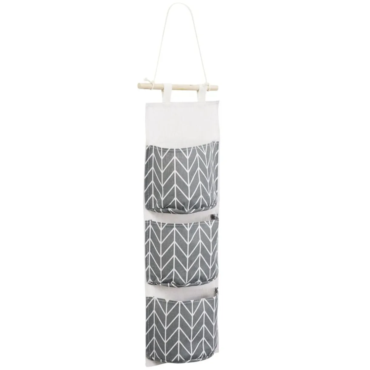 Rangement suspendu 3 niveaux tissu et bois 20x67cm (3 modèles) < Gifi Online