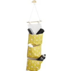 Rangement suspendu 3 niveaux tissu et bois 20x67cm (3 modèles) < Gifi Online