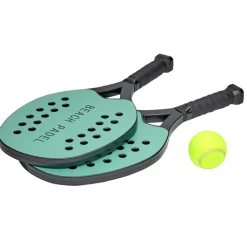 Raquette de plage padel plastique x2 avec 1 balle caoutchouc (3 pièces)