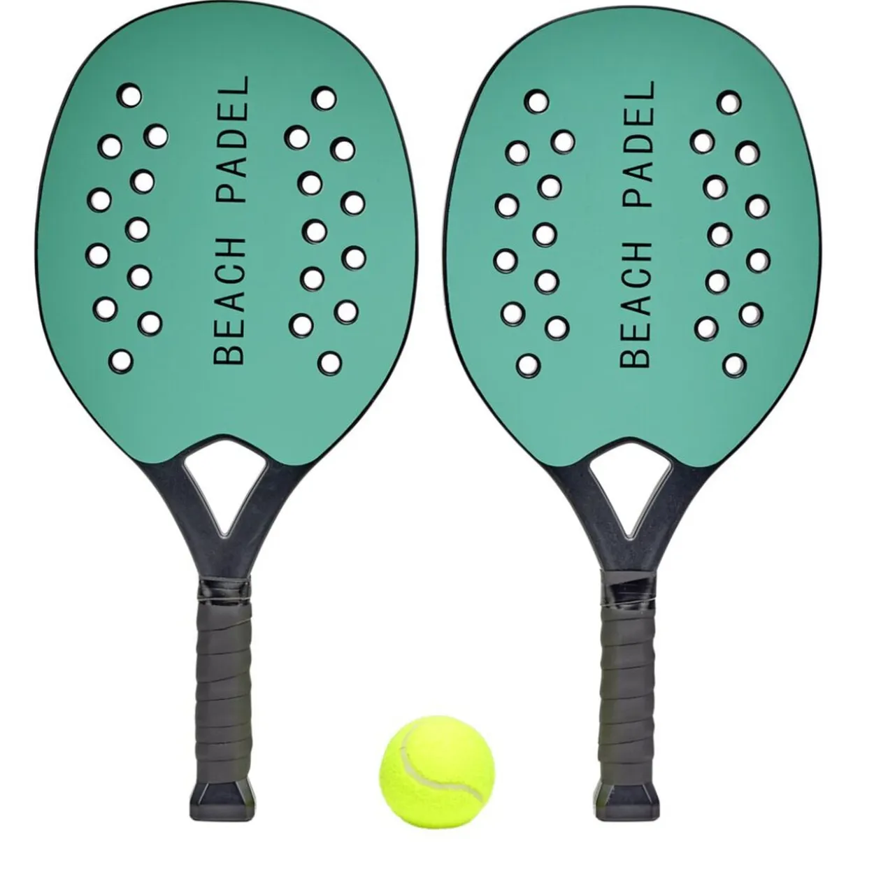 Raquette de plage padel plastique x2 avec 1 balle caoutchouc (3 pièces)