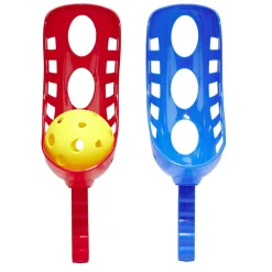 Raquette incurvée pelote basque chistera plastique x2 avec 1 balle Ø9cm