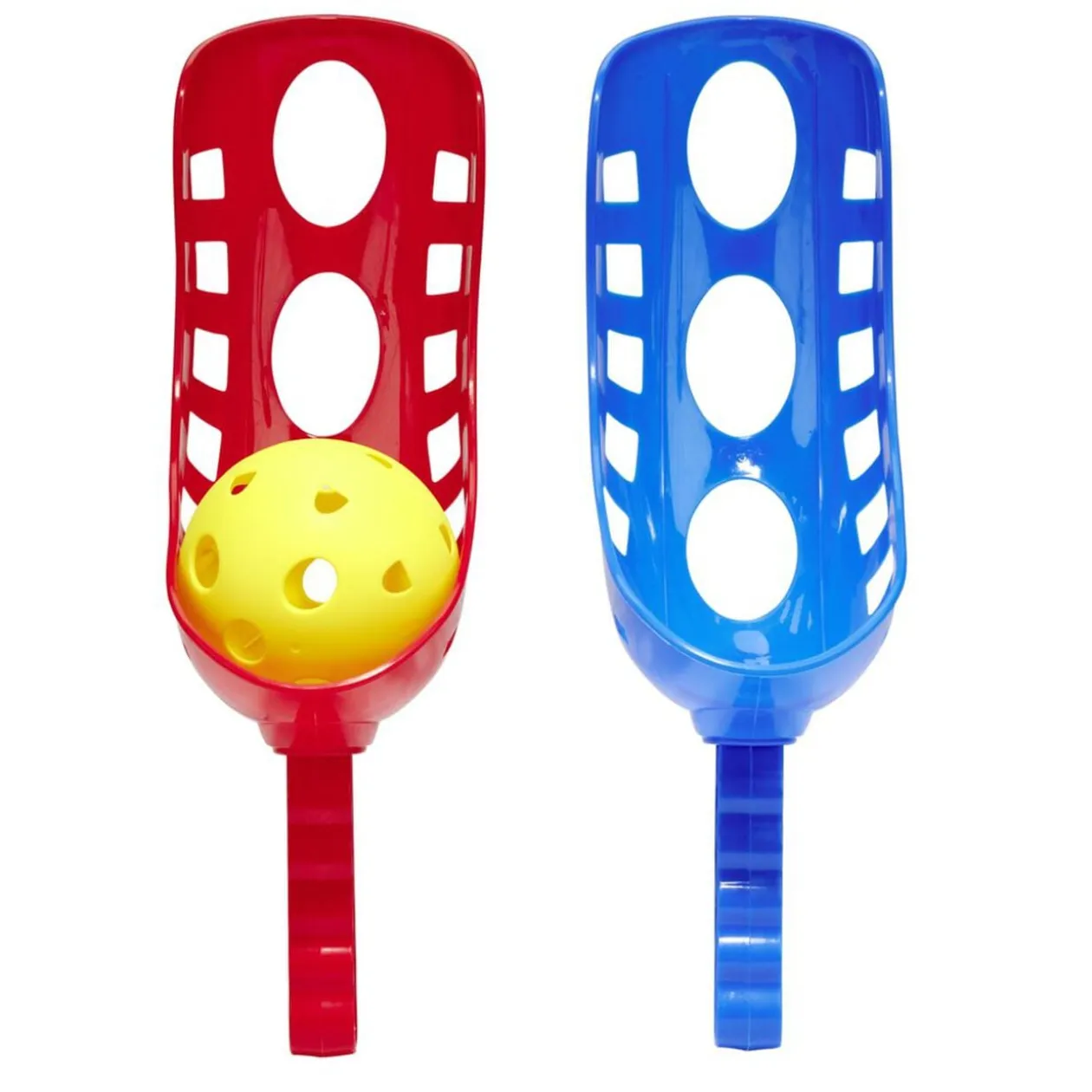 Raquette incurvée pelote basque chistera plastique x2 avec 1 balle Ø9cm