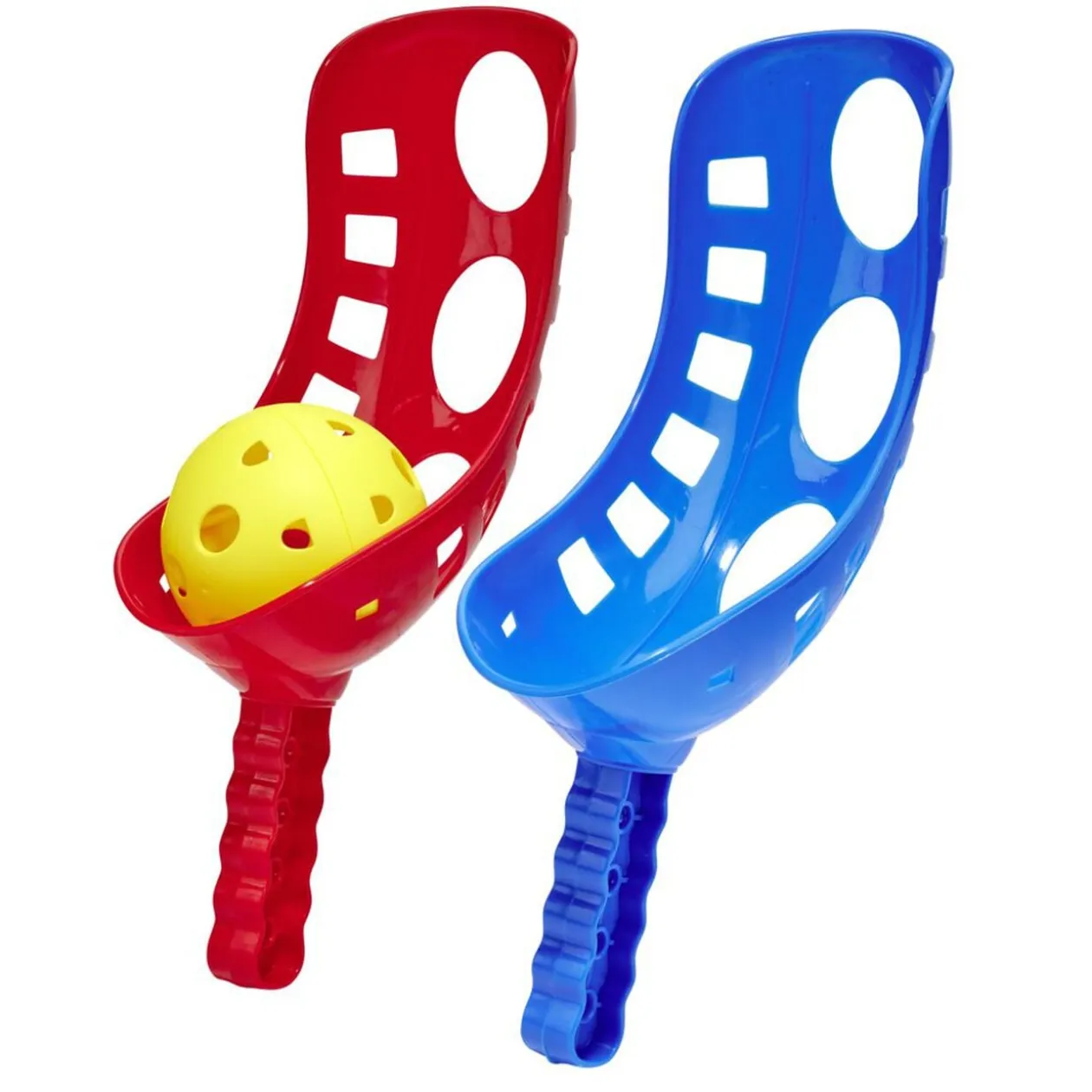 Raquette incurvée pelote basque chistera plastique x2 avec 1 balle Ø9cm
