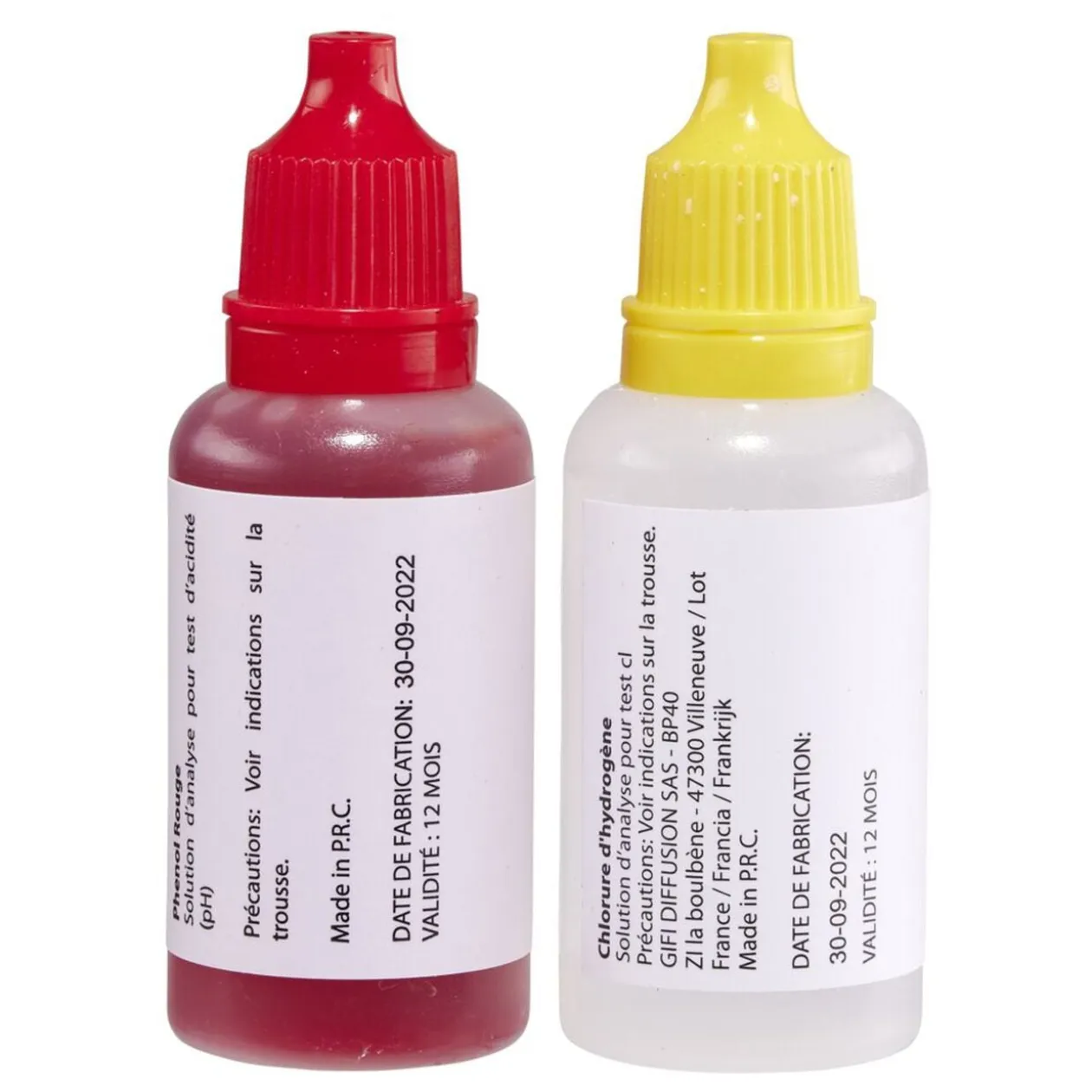 Recharge liquide pour trousse d'analyse PH et chlore piscine 20 ml