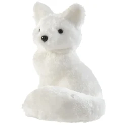 Renard polaire assis à poser déco Noël